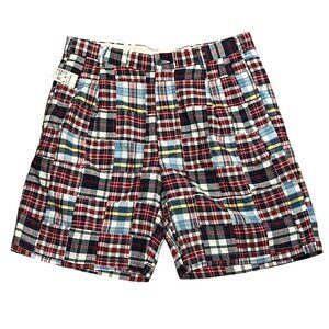 Jos A Bank Madras Plaid Pleated Shorts, NWT, Cotton, 36